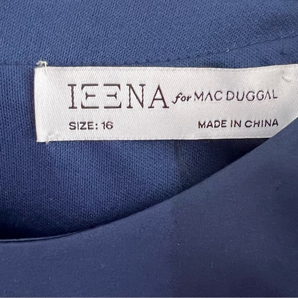 Ieena for Mac Duggal Elegant Hand-Beaded Cap Sleeve A-Line Gown in Navy 25947 16 - Picture 8 of 11